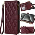 thumbnail image 1 of for Samsung Galaxy S22Ultra Crossbody Wallet Leather Phone Case, Handbag Purse Zipper Pocket Folio Flip Cover Kickstand, Multi Card Holder Cash Slot, Magnetic Buckle, Wrist Lanyard + Shoulder Strap, 1 of 8