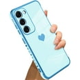thumbnail image 1 of for Samsung Galaxy S23 5G Case Heart Plating Electroplate Luxury Elegant Case Camera Protector Soft TPU Shockproof Protective Corner Back Cover Galaxy S23 5G Case -Blue, 1 of 11