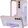 thumbnail image 1 of for Samsung Galaxy S23 5G Case Purple Love Hearts Design for Women Girl Men, Luxury Plating with Strap Stand Full Camera Lens Protection Bumper for Galaxy S23 5G, 1 of 6