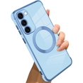 thumbnail image 1 of for Samsung Galaxy S23 5G Case [Support Magsafe] Magnetic Plating Luxury Elegant Case Camera Protector Soft Shockproof Protective Corner Back Cover Galaxy S23 Case for Women -Blue, 1 of 11