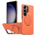 thumbnail image 1 of For Samsung Galaxy S23 5G Ultra Slim Hybrid TPU+PC Protective Cover with Metal Rotation Holder , Compatible MagSafe, Military Grade Shockproof Phone Case Cover,Orange, 1 of 7