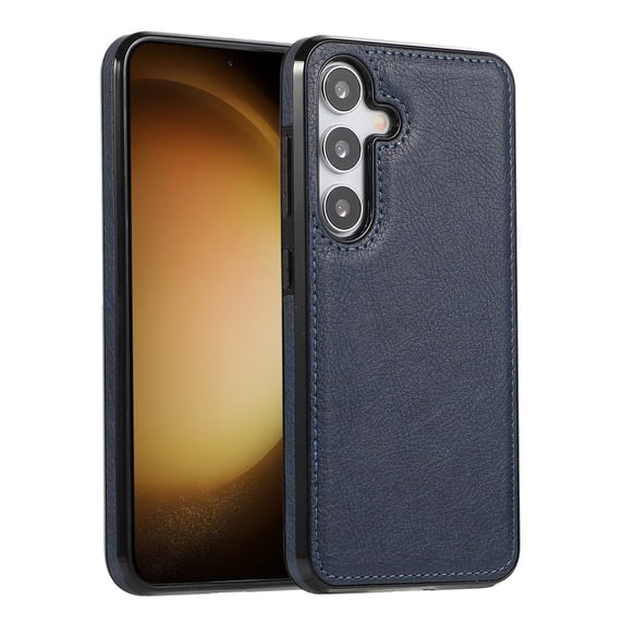 for Samsung Galaxy S23 Back Case, Classic Premium PU Leather Drop Protective Ultra Slim Shockproof Anti-Scratch Anti-scratch Phone Case Hard Back Cover for Samsung Galaxy S23, Blue