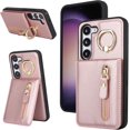 thumbnail image 1 of Samsung Galaxy S23 Case with Card Holder for Women, Samsung Galaxy S23 Phone Case Wallet with Credit Card with Ring Kickstand Zipper Slim Stand Case - Rose Gold, 1 of 14