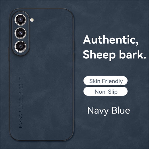 for Samsung Galaxy S23 Case, Classic Soft TPU and PU Leather Slim Cover Case, Anti-Vibration Anti-Slip Ultralight Luxury Phone Case Cover for Samsung Galaxy S23 for Men & Women, Navyblue
