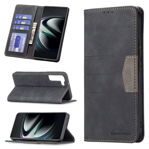 for Samsung Galaxy S23 Case, Flip Folio Wallet Cover Slim Premium PU Leather Case ID Credit Card Slots Stand Kickstand Holder Closure TPU Shockproof Phone Case for Samsung Galaxy S23,Black