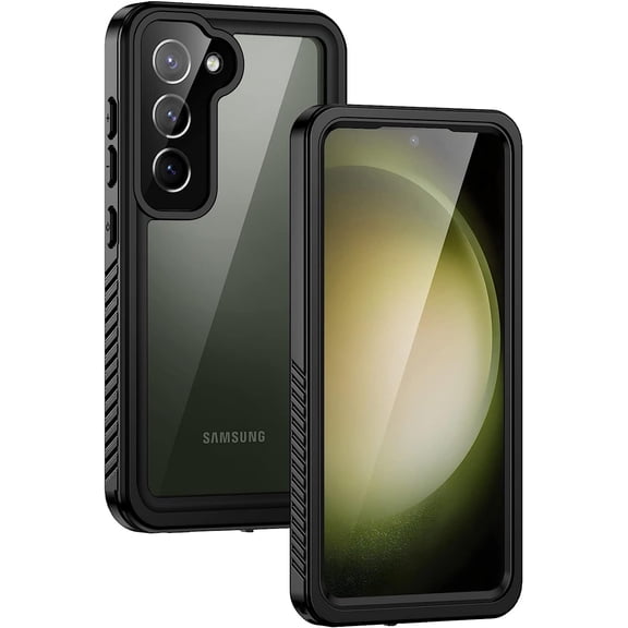 for Samsung Galaxy S23 Case, IP68 Waterproof Dustproof, Built-in Screen Protector, Rugged Full Body Shockproof Protective Cover for Galaxy S23 5G 6.1 Inch, Black/Clear