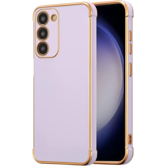 for Samsung Galaxy S23 Case Luxury Plating Case Cover Slim Lightweight Glossy Bling Phone Case Soft TPU Shockproof Bumper Case Electroplated Case,Purple