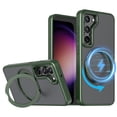 thumbnail image 1 of For Samsung Galaxy S23 Case, Military Grade Shockproof Compatible with Magsafe Rotating Stand Bumper Drop Protection Phone Case Cover for Samsung Galaxy S23, Green, 1 of 6
