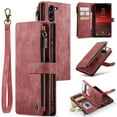 thumbnail image 1 of for Samsung Galaxy S23 Case Wallet for Women and Men, Galaxy S23 Case, PU Leather Magnetic Flip Strap Wristlet Zipper Card Holder Wallet Business Phone Cover for Samsung S23 5G (6.1"), Red, 1 of 10