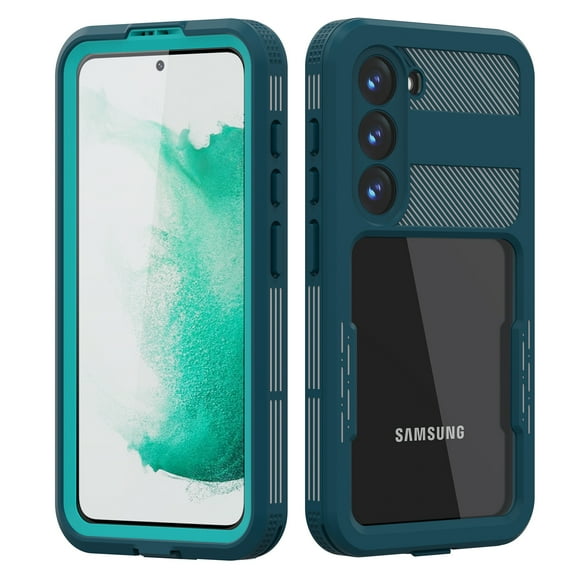 for Samsung Galaxy S23 Case Waterproof, with Built in Sensitive Screen Protector Shockproof 360˚ Full Body Heavy Duty Protective Daily-Use Phone Case for Galaxy S23 5G 6.1", Grassblue