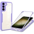 thumbnail image 1 of for Samsung Galaxy S23 Clear Case with Screen Protector, Slim Shockproof Soft TPU Bumper Full Body Protection Phone Cover Case for Samsung Galaxy S23 QC Purple, 1 of 10