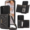 thumbnail image 1 of for Samsung Galaxy S23 Crossbody Wallet Case for Women, Bling Glitter PU Leather Phone Case with RFID Blocking Card Holder Cover for Samsung Galaxy S23 SZ Black, 1 of 9