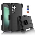 thumbnail image 1 of For Samsung Galaxy S23 FE 2023 6.4" Case,Heavy Duty Rugged Defender Case with [Belt Clip Holster] [Built in Screen Protecotr], Shockproof Full Body Protection Kickstand Cover, Black, 1 of 8