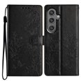 thumbnail image 1 of For Samsung Galaxy S23 FE 5G 6.4" Butterflies&Flowers Patterned Embossed Strong Magnetic Attachment/Closure, Card Slots/Pocket, PU Leather Flip Wallet Case ﻿,Black,For Galaxy S23 FE 5G, 1 of 6