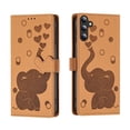 thumbnail image 1 of For Samsung Galaxy S23 FE 5G 6.4" Cartoon Elephant Embossed Strong Magnetic Attachment/Closure, Card Slots/Pocket, With Hand Strap，PU Leather Flip Wallet Case ﻿,Yellow,For Galaxy S23 FE 5G, 1 of 11