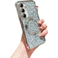 thumbnail image 1 of for Samsung Galaxy S23 FE 5G Case Magnetic Compatible with MagSafe Cute Leopard Bling Glitter Women Phone Case Luxury Plating Clear Camera Cover Shockproof Soft Bumper for S23 FE 6.4 " (Silver), 1 of 10