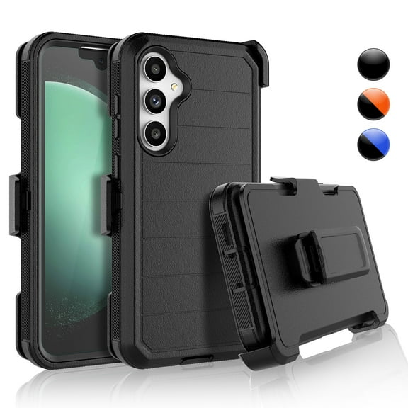 Samsung Galaxy S23 FE 5G Case with Belt-Clip Holster ,Heavy Duty Protective Drop Protection Shockproof Cover with screen protector - Black