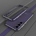 thumbnail image 1 of for Samsung Galaxy S23 FE Aluminum Frame and Camera Lens Protector, Metal Bumper Slim Hard Straight Edge Full Drop Protection Anti-scratch Shock Absorbing Cotton for Samsung S23 FE, Darkpurple+Silver, 1 of 2