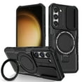 thumbnail image 1 of for Samsung Galaxy S23 FE Case with Camera Sliding Cover, [Compatible with MagSafe] with Magnetic Ring Kickstand, Military Grade Heavy Duty Protection Phone Case for Samsung Galaxy S23 FE, Black, 1 of 10