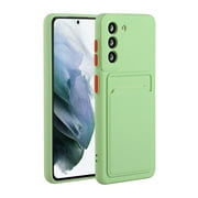 for Samsung Galaxy S23 FE Case with Credit Card Holder Slot TPU Soft Silicone Scratch-Resistant Slim Wallet Case Protective Cover for Samsung Galaxy S23 FE,Green