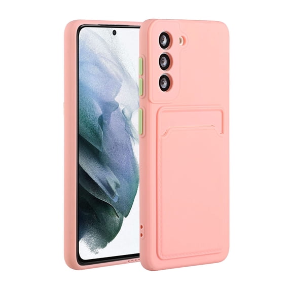 for Samsung Galaxy S23 FE Case with Credit Card Holder Slot TPU Soft Silicone Scratch-Resistant Slim Wallet Case Protective Cover for Samsung Galaxy S23 FE,Pink