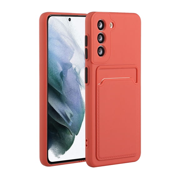 for Samsung Galaxy S23 FE Case with Credit Card Holder Slot TPU Soft Silicone Scratch-Resistant Slim Wallet Case Protective Cover for Samsung Galaxy S23 FE, Rose
