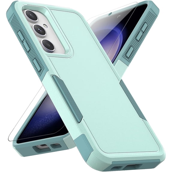 for Samsung Galaxy S23 FE Case: Dual Layer Protective Heavy Duty Cell Phone Cover Shockproof Rugged with Screen Protector - Military Protection Bumper Tough - Samsung Galaxy S23 FE 5G 2023, Green