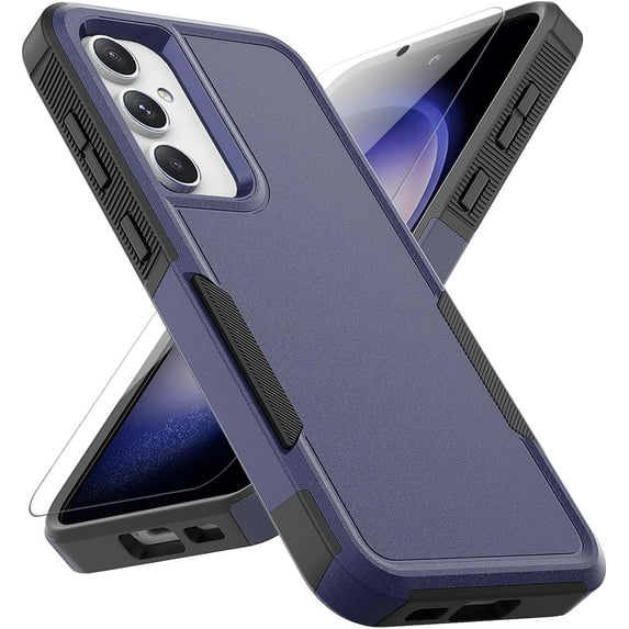 Samsung Galaxy S23 FE Case: Dual Layer Protective Heavy Duty Cell Phone Cover Shockproof Rugged with Screen Protector - Military Protection Bumper Tough - Samsung Galaxy S23 FE 5G 2023, Black