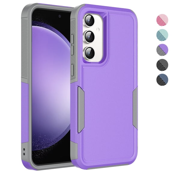 For Samsung Galaxy S23 FE Case, Dual Layer Shockproof Heavy Duty Cover, eBizWare Rugged Full Body Protection Military Grade Phone Case for Galaxy S23 FE - Purple