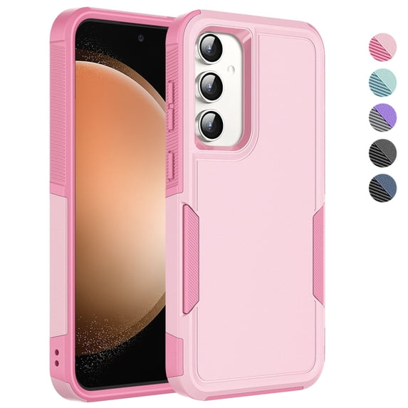 For Samsung Galaxy S23 FE Case, Dual Layer Shockproof Heavy Duty Cover, eBizWare Rugged Full Body Protection Military Grade Phone Case for Galaxy S23 FE - Rose Gold