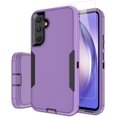 thumbnail image 1 of for Samsung Galaxy S23-FE Case, and Glass Screen Protector, Dust-Proof Port Cover, Full Body Silicone Rubber Covered, Non-Slip Drop-Proof Phone Case for S23 FE 5G(2023), Black/Purple, 1 of 17