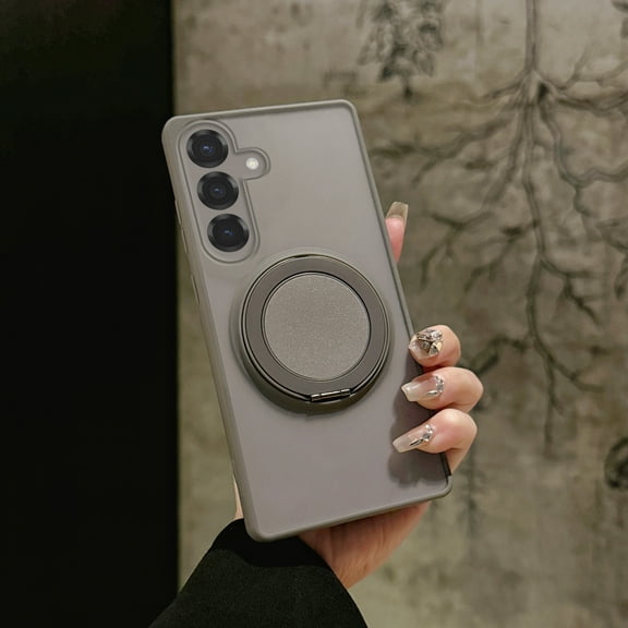 For Samsung Galaxy S23 FE Case with Magnetic Ring Stand Holder [Military Drop Protection] [Compatible with MagSafe] Shockproof Protective Non-Slip Grip Case For Samsung Galaxy S23 FE,Gray