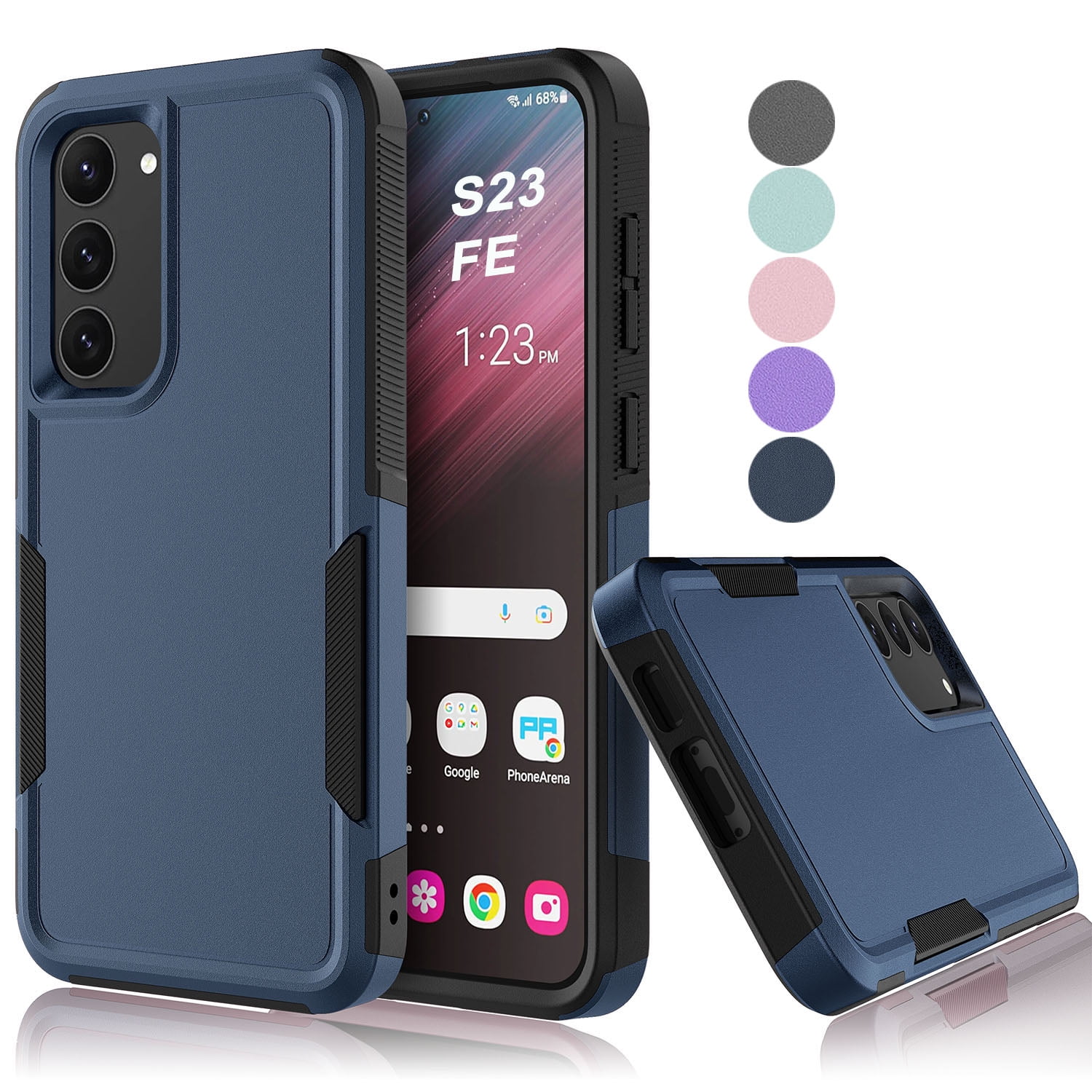 Samsung Galaxy S23 FE 2023 Tekcoo Case, Hard Plastic & Rubber Armor,  Shockproof 2-in-1, Dark Blue - Walmart.com
