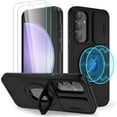 thumbnail image 1 of for Samsung Galaxy S23 FE Magnetic Case with Screen Protector [2 Pack], [Compatible with MagSafe] Rugged Cover with Slide Camera Cover & 360° Rotatable Ring Stand Shockproof S23 FE Cases Black, 1 of 14
