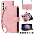 thumbnail image 1 of for Samsung Galaxy S23 FE Multifunctional Case Wallet with Card Slots, Premium Soft PU Leather Zipper Folio Flip with Crossbody Strap Kickstand Zipper Phone Cover for Samsung Galaxy S23 FE, Pink, 1 of 6