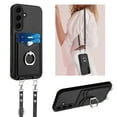 thumbnail image 1 of for Samsung Galaxy S23 FE PU Leather Phone Case Cover, Classic Shoulder Strap Card Slots Shockproof Protective Ring Bracket Anti-scratch Ultra Slim Back Case for Samsung Galaxy S23 FE - Black, 1 of 8