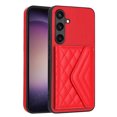 thumbnail image 1 of for Samsung Galaxy S23 FE Slim Case with Card Holders and Strap for Women, Samsung Galaxy S23 FE Phone Case Wallet PU Leather Kickstand RFID Blocking Flip Shockproof Wallet Case - Red, 1 of 11