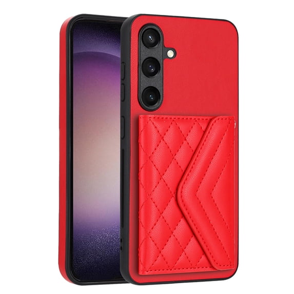 for Samsung Galaxy S23 FE Slim Case with Card Holders and Strap for Women, Samsung Galaxy S23 FE Phone Case Wallet PU Leather Kickstand RFID Blocking Flip Shockproof Wallet Case - Red