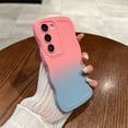 thumbnail image 1 of for Samsung Galaxy S23 FE Soft Silicone Case, Gradient Color Curly Wave Frame Shockproof Anti-Scratch Protective Flexible Soft Rubber TPU Phone Cover for Samsung Galaxy S23 FE, Pink/Blue, 1 of 10