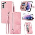 thumbnail image 1 of for Samsung Galaxy S23 FE Wallet Case, [Flower Embossed] Premium PU Leather Wallet Flip Protective Phone Case Cover with Card Slots and Stand with Wrist Strap for Samsung Galaxy S23 FE, Pink, 1 of 9