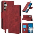 thumbnail image 1 of for Samsung Galaxy S23 FE Wallet Case, [RFID Blocking] Card Holder Kickstand PU Leather Flip Wallet Phone Case Shockproof Protective Cover Compatible with Samsung Galaxy S23 FE, Red, 1 of 7