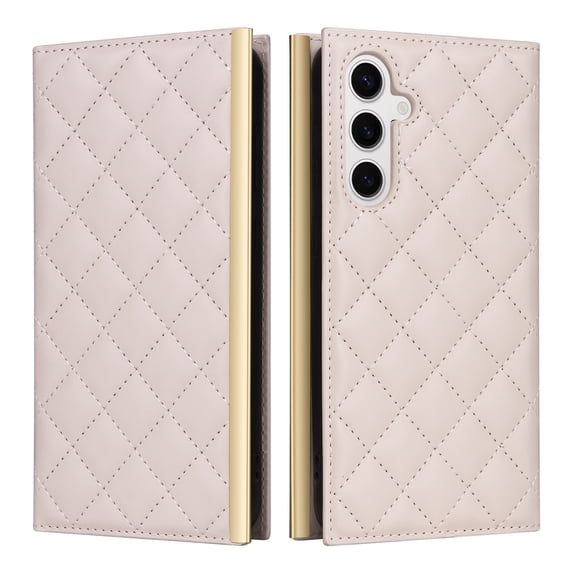 For Samsung Galaxy S23 FE Wallet Phone Case,PU Leather Folio Flip Kickstand,With Wrist Strap&Shoulder Strap,Card Slots,Shockproof Rugged Anti-fall Crossbody Phone Case Cover,White
