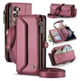thumbnail image 1 of for Samsung Galaxy S23 Full Body Protection Wallet Folio Flip Case, Shoulder Strap & Wristlet Card Slots Zipper Pocket RFID Blocking Rugged Durable PU Leather Phone Case Cover, Winered, 1 of 10