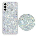 thumbnail image 1 of for Samsung Galaxy S23 Glitter Case, Cute Bling Sparkle Shiny Slim Soft Silicone Reflective Clear TPU Bumper Women Girls Shockproof Protective Phone Case for Samsung Galaxy S23, White, 1 of 6