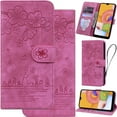 thumbnail image 1 of for Samsung Galaxy S23 Leather Phone Case, Oil Painting Style Cherry Blossoms Cartoon Cat Plants Floral Folio Flip Cover, Card Holder Cash Slot, Magnetic Flower Buckle, 1 of 7
