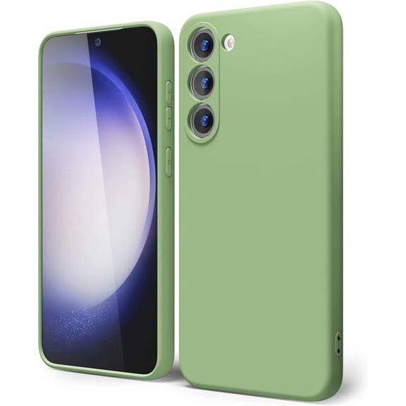 for Samsung Galaxy S23 Phone Case Liquid Silicone, Cute Thin Slim Soft Rubber TPU Plain Smooth Gel Cover for Women Girl Aesthetic Design, Matte Solid Protective & Shockproof Bumper, Mint