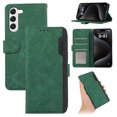 thumbnail image 1 of for Samsung Galaxy S23 Phone Case RFID Blocking PU Leather, [3 Credit Card Slots] Flip Folio Book Shockproof Holder Kickstand Case Women Men for Samsung Galaxy S23 Wallet Case Cover, Green, 1 of 6
