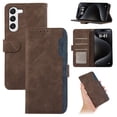 thumbnail image 1 of for Samsung Galaxy S23 Phone Case RFID Blocking PU Leather, [3 Credit Card Slots] Flip Folio Book Shockproof Holder Kickstand Case Women Men for Samsung Galaxy S23 Wallet Case Cover, Brown, 1 of 6