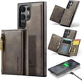 thumbnail image 1 of for Samsung Galaxy S23 Phone Protective Case, Magnetic Detachable Card Holder, Wireless Charging Back Cover, Soft Lining Outer Shell Compatible with Magsafe, Coin Purse with Stand Brown, 1 of 8
