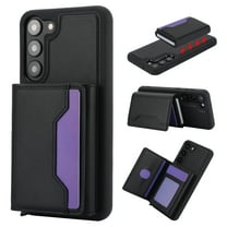 for Samsung Galaxy S23 Plus 2 In 1 Detachable Magnetic Card Slots Back Case, PU Leather RFID Blocking Kickstand Fashion Shockproof Protective Phone Case Cover for Samsung Galaxy S23 Plus, Black